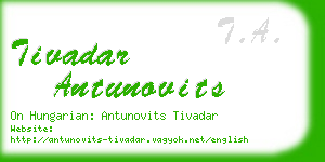 tivadar antunovits business card